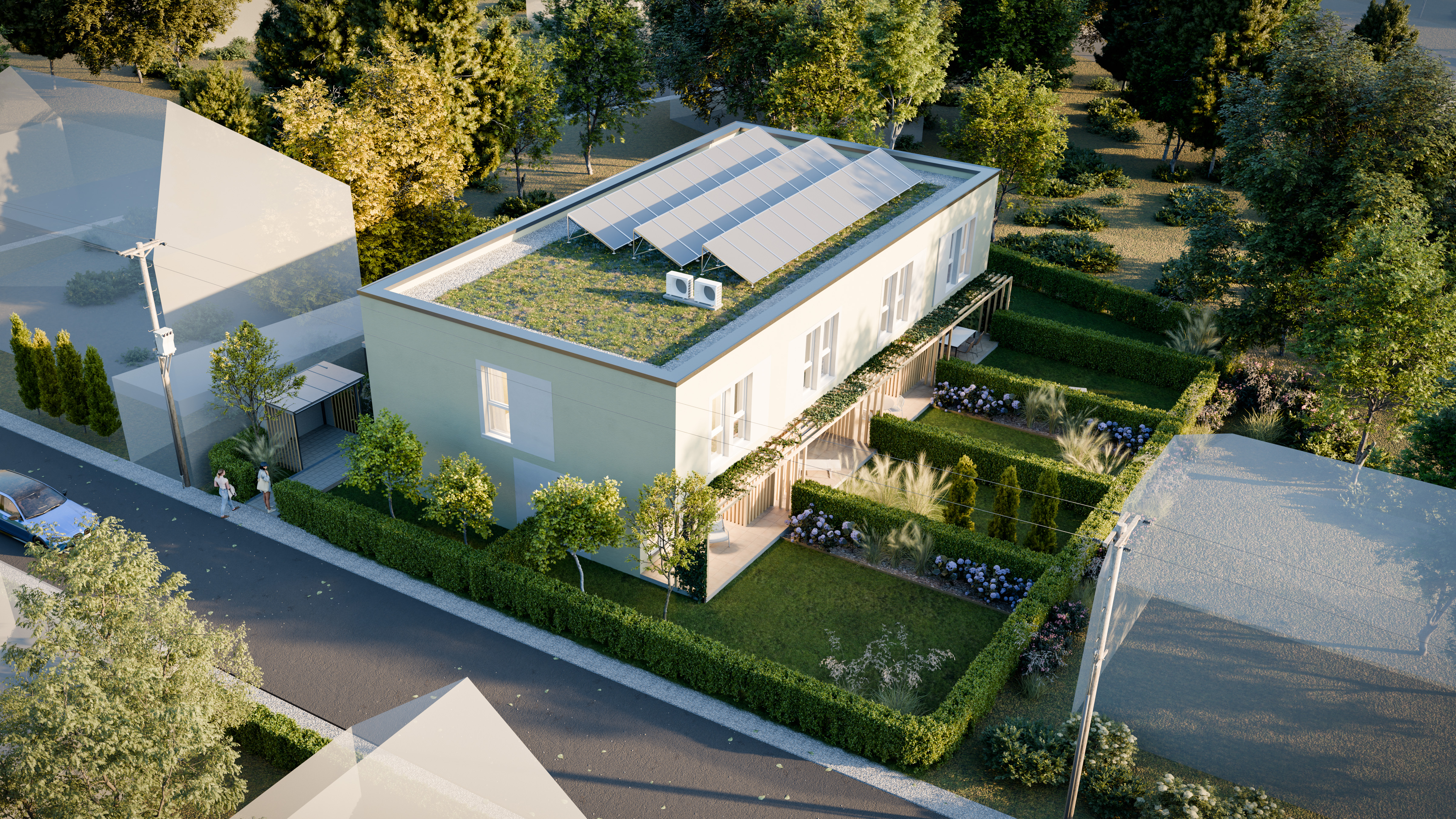 Neubau Eines Reihenhauses mit 4 Wohneinheiten